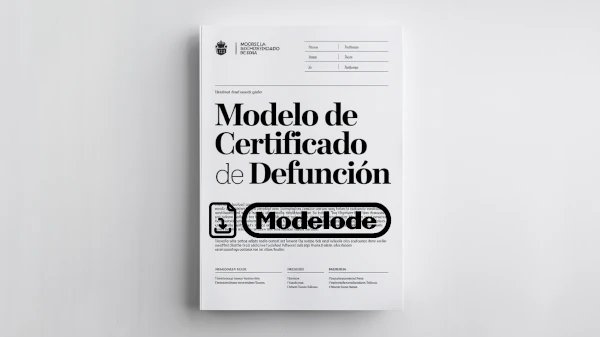 Modelo de certificado de defunción en Word