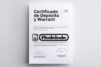 Modelo de certificado de depósito y warrant en Word