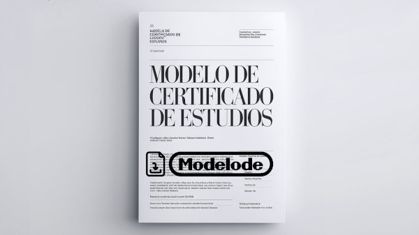 Modelo de certificado de estudios en Word