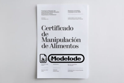 Modelo de certificado de manipulación de alimentos en Word