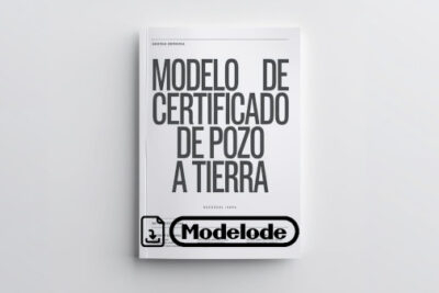 Modelo de certificado de pozo a tierra en Word