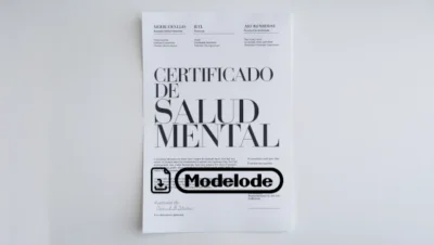 Modelo de certificado de salud mental en Word