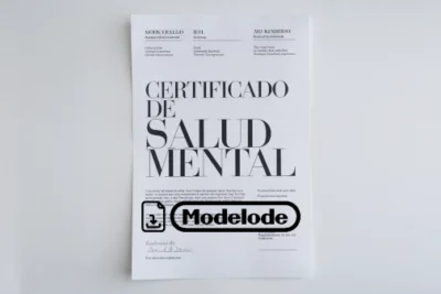 Modelo de certificado de salud mental en Word