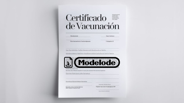 Modelo de certificado de vacunación en Word