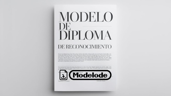 Modelo de diploma de reconocimiento en Word