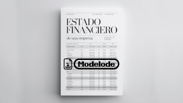 Modelo de estado financiero de una empresa en Word