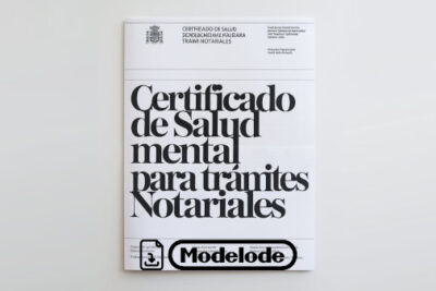 Modelo de certificado de salud mental para trámites notariales en Word