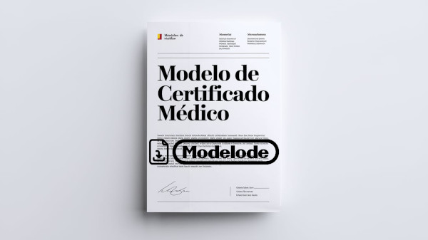 Modelo de certificado médico en Word