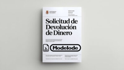 Modelo de solicitud de devolución de dinero en Word