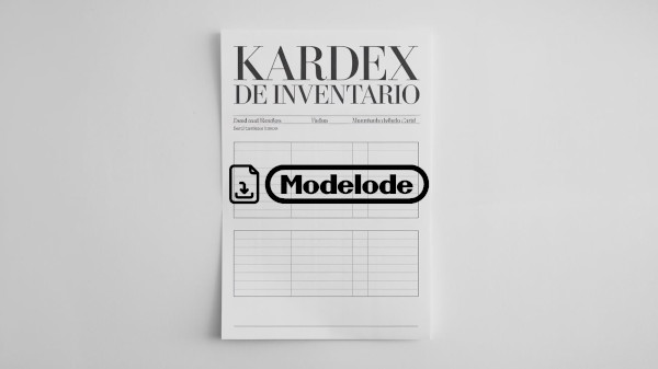 Modelo de Kardex de inventario en Word