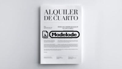 Modelo de contrato de alquiler de cuarto simple en Word