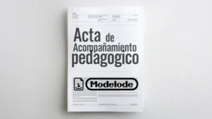 Modelo de acta de acompañamiento pedagógico en Word