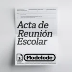 Modelo de acta de reunión escolar en Word [Perú]