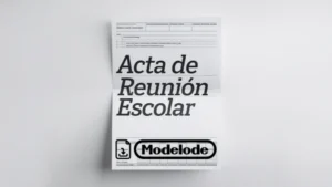 Modelo de acta de reunión escolar en Word