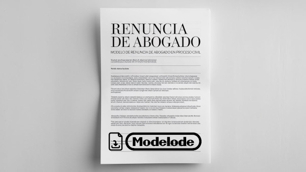 Modelo de renuncia de abogado en proceso civil en Word