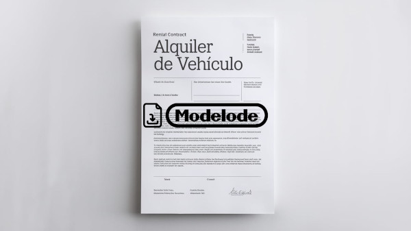 Modelo simple de contrato de alquiler de vehículo